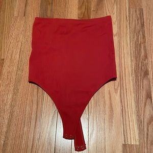 TJ Maxx orange/red strapless thong bodysuit SIZE: L CONDITION: good